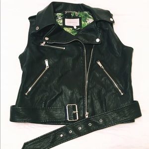 NWOT BCBG Faux Leather Women’s Biker Vest